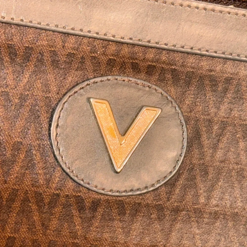 Mario Valentino Brown Leather Clutch Bag